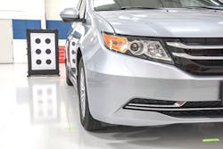 This demonstrates a professional calibration, on a stand is a 3 ft. target in a very specific location. “You can fake it out and make it work, but you just calibrated the system with incorrect information and there is no way it can function as designed,” said VanHulle. This demonstrates a professional calibration, on a stand is a 3 ft. target in a very specific location. “You can fake it out and make it work, but you just calibrated the system with incorrect information and there is no way it can function as designed,” said VanHulle.