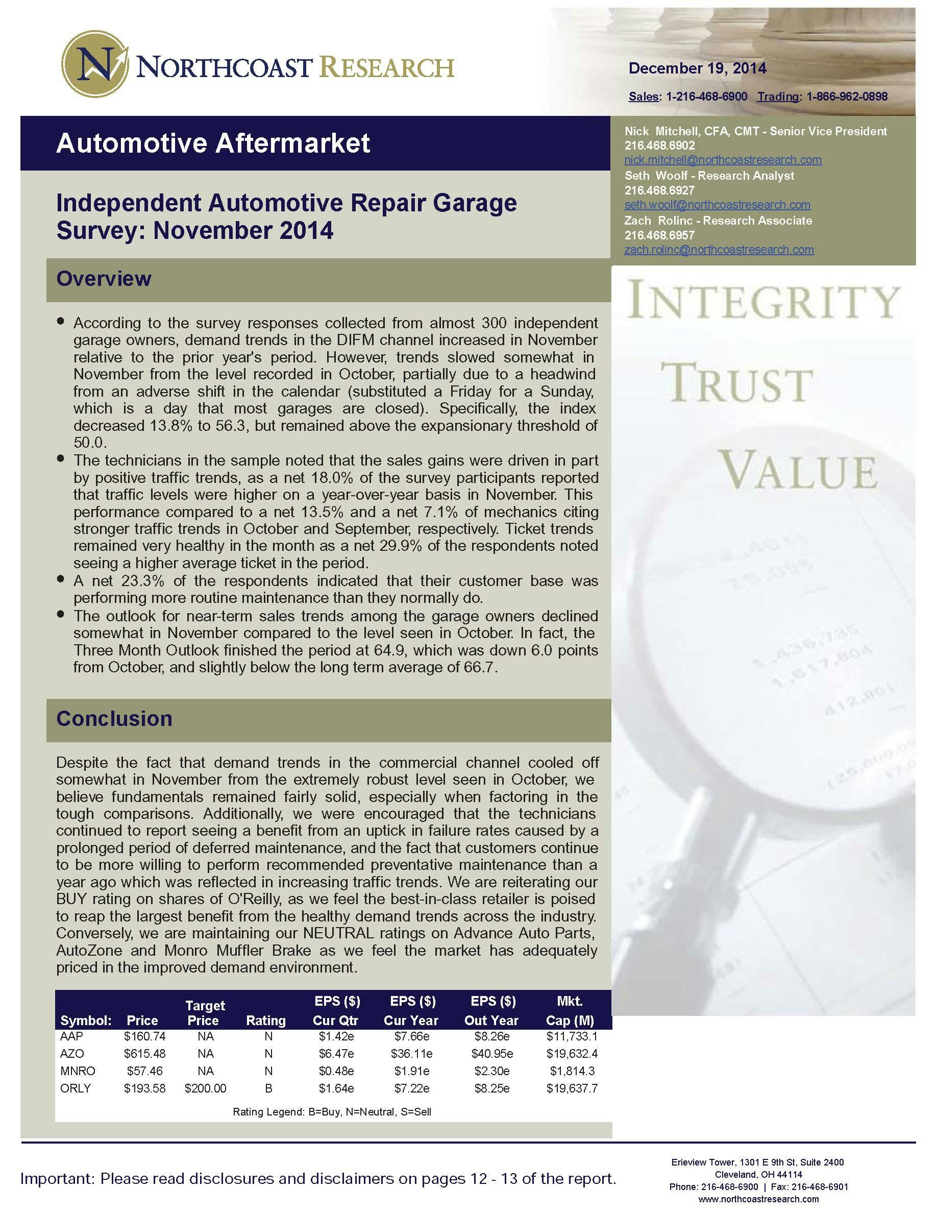 Independent Automotive Repair Garage Survey November 2014 page 1 54c6519fafac8