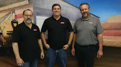 From left are Tony Larimer, director of sales and marketing, Erik Bishop, Western regional manager, and Jason Gravenhof, director of operations.