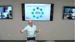 Michael Kuntz gives a virtual presentation from AkzoNobel’s new instructional center March 5, 2021. Michael Kuntz gives a virtual presentation from AkzoNobel’s new instructional center March 5, 2021.