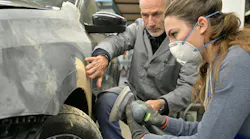 Collision repair instructor and student