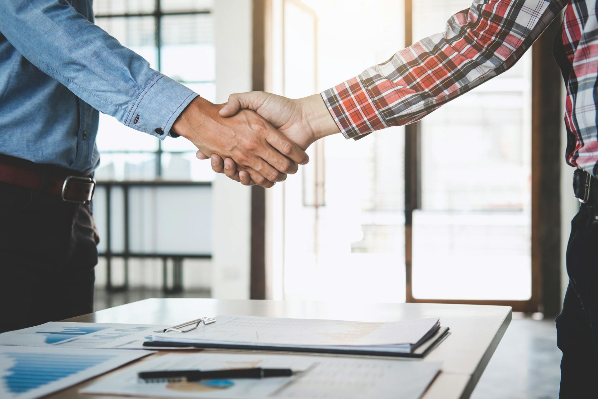 Business deal handshake