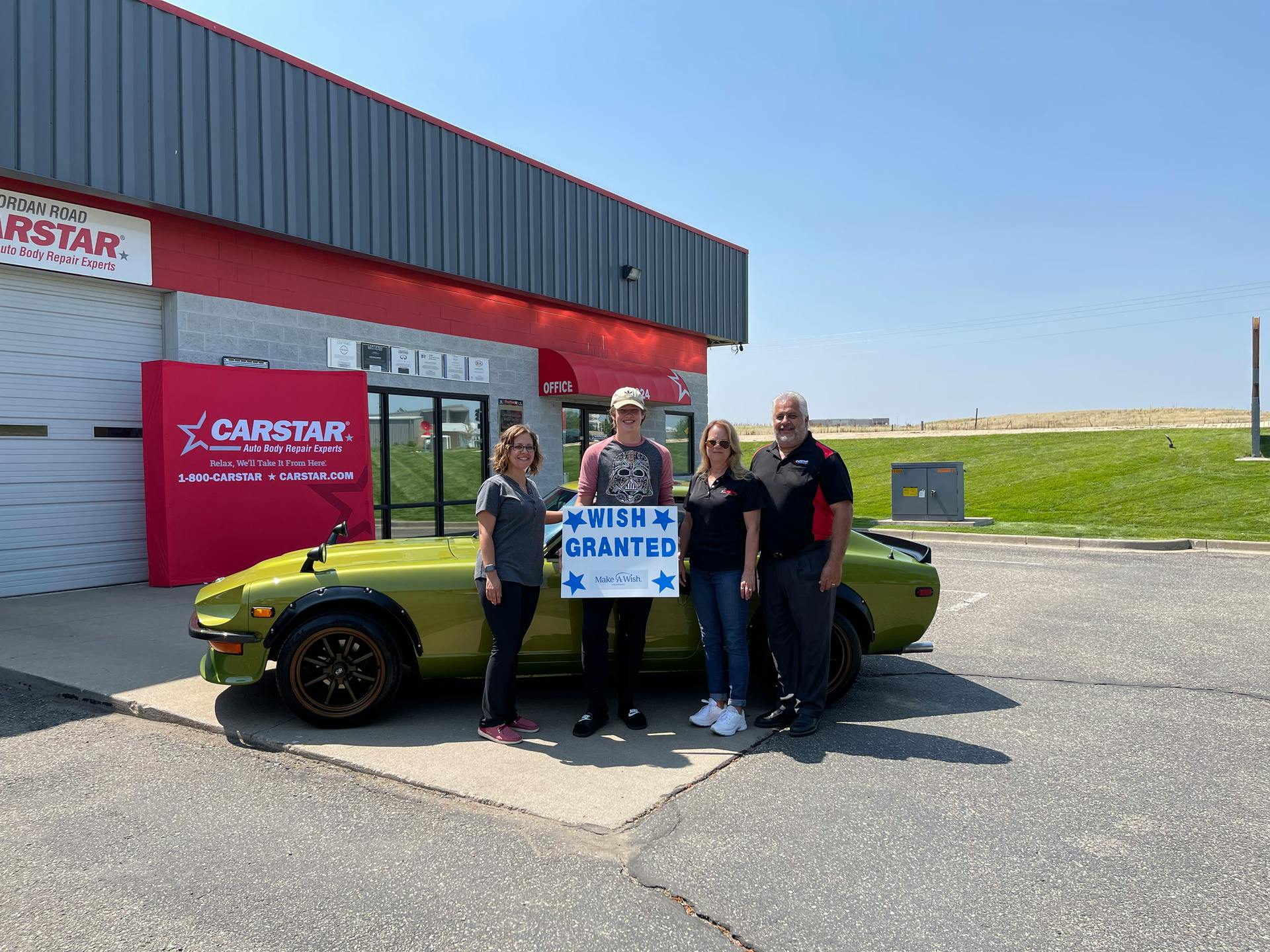 Carstar Donation, L To R Kelly Domer, Steve Gustavson, Stacy Boesel, Gary Boesel
