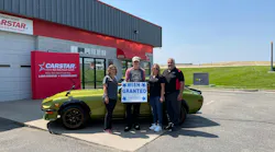 Carstar Donation, L To R Kelly Domer, Steve Gustavson, Stacy Boesel, Gary Boesel