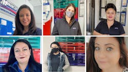 L-R top row: Teresa Saededdin, Genesis Hernandez and Elizabeth Castaneda. Bottom row: Zulema Montoya, Karina Melendez, Lillianna Barrientos. Not pictured are Baeley Hearld, Adriana Vazquez, and Karla Preciado, and Jessica Hernandez)