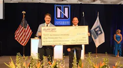 Pictured from left, Northwood University President Kent MacDonald and Dr. Alan Jay Wildstein, founder, president, and CEO of the Alan Jay Automotive Network.