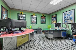 Amato's Auto Body intentionally adorns its interior with movie posters to create a comforting atmosphere, as customers often visit during stressful times. Amato's Auto Body intentionally adorns its interior with movie posters to create a comforting atmosphere, as customers often visit during stressful times.