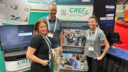 From left, Bekka Stultz-Jackson, marketing and brand manager at Classic Collision; David Willett, chief underwriting officer at Spark Underwriters; and Amber Ritter, director of marketing and project management, at the CREF booth during the 2024 ASCA conference. From left, Bekka Stultz-Jackson, marketing and brand manager at Classic Collision; David Willett, chief underwriting officer at Spark Underwriters; and Amber Ritter, director of marketing and project management, at the CREF booth during the 2024 ASCA conference.