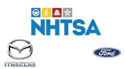 NHTSA MAZDA and FORD logos