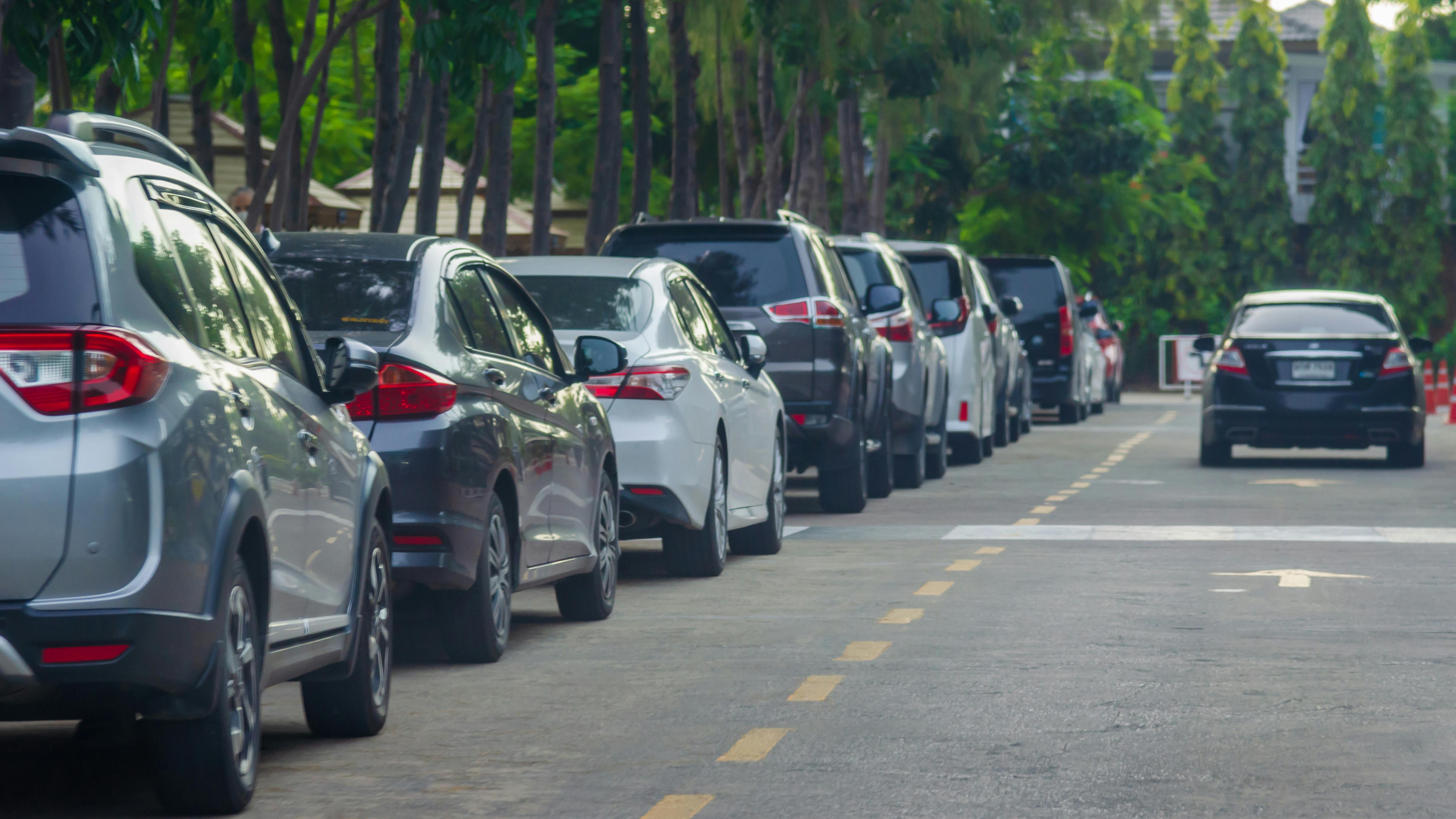 Cars Parked on Roadside