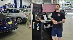 Anthony McNee, 2024 Best Repair Planner/Estimator Award winner, uses Goliath Carts’ ADAS Cart, which combines a laptop in the middle with two external monitors, a “big help” for him as he writes a repair plan and needs to refer to OEM repair procedures, position statements, bulletins, and the like.