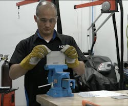 I-CAR supplies “coupons” to welders before testing so that they can practice on the same materials they will use for certification testing. I-CAR supplies “coupons” to welders before testing so that they can practice on the same materials they will use for certification testing.