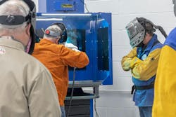 A large part of certification testing is training. Trainers work with individual welders to evaluate their skills. A large part of certification testing is training. Trainers work with individual welders to evaluate their skills.