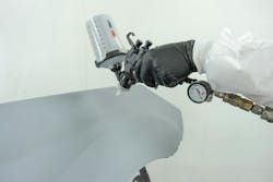 Overapplication can be prevented by using a high transfer-efficiency spray gun and by following the manufacturer’s recommendations on mix ratios, spray gun tip sizes, and spray gun setup. Overapplication can be prevented by using a high transfer-efficiency spray gun and by following the manufacturer’s recommendations on mix ratios, spray gun tip sizes, and spray gun setup.