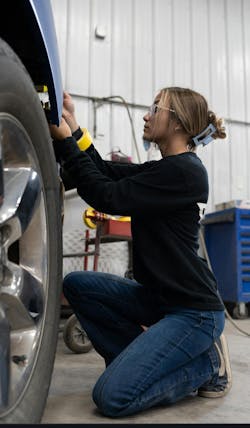 Madysen Smith believes the collision repair industry could do a better job at helping and supporting younger technicians, especially female technicians. Madysen Smith believes the collision repair industry could do a better job at helping and supporting younger technicians, especially female technicians.