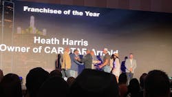 Heath Harris, owner of CARSTAR Arnold, gets recognized by Driven Brands, owner of CARSTAR, as Franchisee of the Year. Heath Harris, owner of CARSTAR Arnold, gets recognized by Driven Brands, owner of CARSTAR, as Franchisee of the Year.