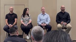 From l., panelists Cameron Eisenhardt, Wendy Murray, Jim Ryan, and Chris McDiffett discuss how the peer-to=peer Edge Performance Groups have aided their operations. From l., panelists Cameron Eisenhardt, Wendy Murray, Jim Ryan, and Chris McDiffett discuss how the peer-to=peer Edge Performance Groups have aided their operations.