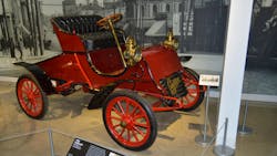 FenderBender and ABRN Editor-in-Chief Jay Sicht took a photo of this 1905 Cadillac Model A Runabout during a visit to The Vault at Los Angeles' Petersen Automotive Museum in Dec. 2023. FenderBender and ABRN Editor-in-Chief Jay Sicht took a photo of this 1905 Cadillac Model A Runabout during a visit to The Vault at Los Angeles' Petersen Automotive Museum in Dec. 2023.