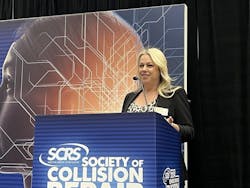 Jill Tuggle, executive director, Auto Body Association of Texas, presents on UN-Divide and Conquer at the IDEAS Collide Showcase by SCRS during SEMA on November 6. Jill Tuggle, executive director, Auto Body Association of Texas, presents on UN-Divide and Conquer at the IDEAS Collide Showcase by SCRS during SEMA on November 6.