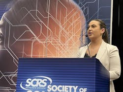 Molly Mahoney, national marketing and engagement director for Collision Engineering, speaks on Building the Future Together: Uniting Education, Industry, and Community at the IDEAS Collide Showcase by SCRS during SEMA on November 6. Molly Mahoney, national marketing and engagement director for Collision Engineering, speaks on Building the Future Together: Uniting Education, Industry, and Community at the IDEAS Collide Showcase by SCRS during SEMA on November 6.