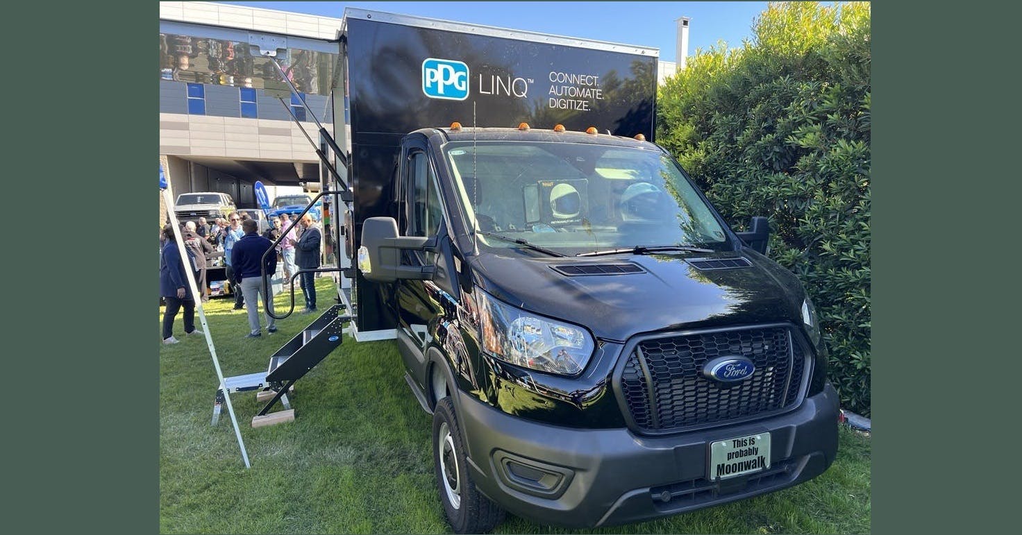 The PPG MoonWalk van is at the SEMA Show in Las Vegas and is part of the U.S. tour showcasing the automated paint mixing system.