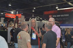 Mike Hall, owner of Rust Bros Restorations and star of Rust Valley Restorers on the History Channel, stops by the SATA booth to check out the latest in guns and accessories. Mike Hall, owner of Rust Bros Restorations and star of Rust Valley Restorers on the History Channel, stops by the SATA booth to check out the latest in guns and accessories.