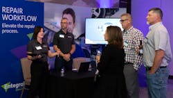 From left: Claire Hart and Jim Puskas demonstrate Entegral’s Assignment Management for Shops. From left: Claire Hart and Jim Puskas demonstrate Entegral’s Assignment Management for Shops.