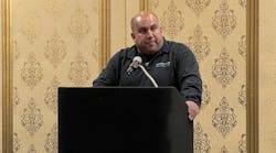 Ken Cook, an automotive instructor from L.A. County speaks about how he gets students interested in collision repair during the CREF Breakfast event during the SEMA Show in 2024. Ken Cook, an automotive instructor from L.A. County speaks about how he gets students interested in collision repair during the CREF Breakfast event during the SEMA Show in 2024.