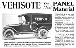 In 2015, there was a lot of buzz in the industry about repairing substrates other than steel, mostly aluminum and carbon fiber. Many thought that these were new conversations within the industry. However, almost 100 years prior, vehicle repair shops were dealing with aluminum and Vehisote, besides mild steel and wood. This ad is from the “Vehicle Monthly Magazine” of April 1921. In 2015, there was a lot of buzz in the industry about repairing substrates other than steel, mostly aluminum and carbon fiber. Many thought that these were new conversations within the industry. However, almost 100 years prior, vehicle repair shops were dealing with aluminum and Vehisote, besides mild steel and wood. This ad is from the “Vehicle Monthly Magazine” of April 1921.