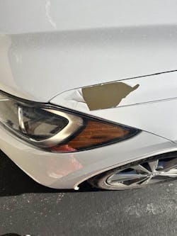 Donna Vestino's 2018 Elantra started exhibiting peeling on its fender after she said the dealership fixed the hood as a 'one-time courtesy fix.' Donna Vestino's 2018 Elantra started exhibiting peeling on its fender after she said the dealership fixed the hood as a 'one-time courtesy fix.'