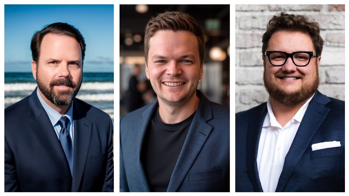 From left: Sean Price, Tyler Rex, and David Reunert.