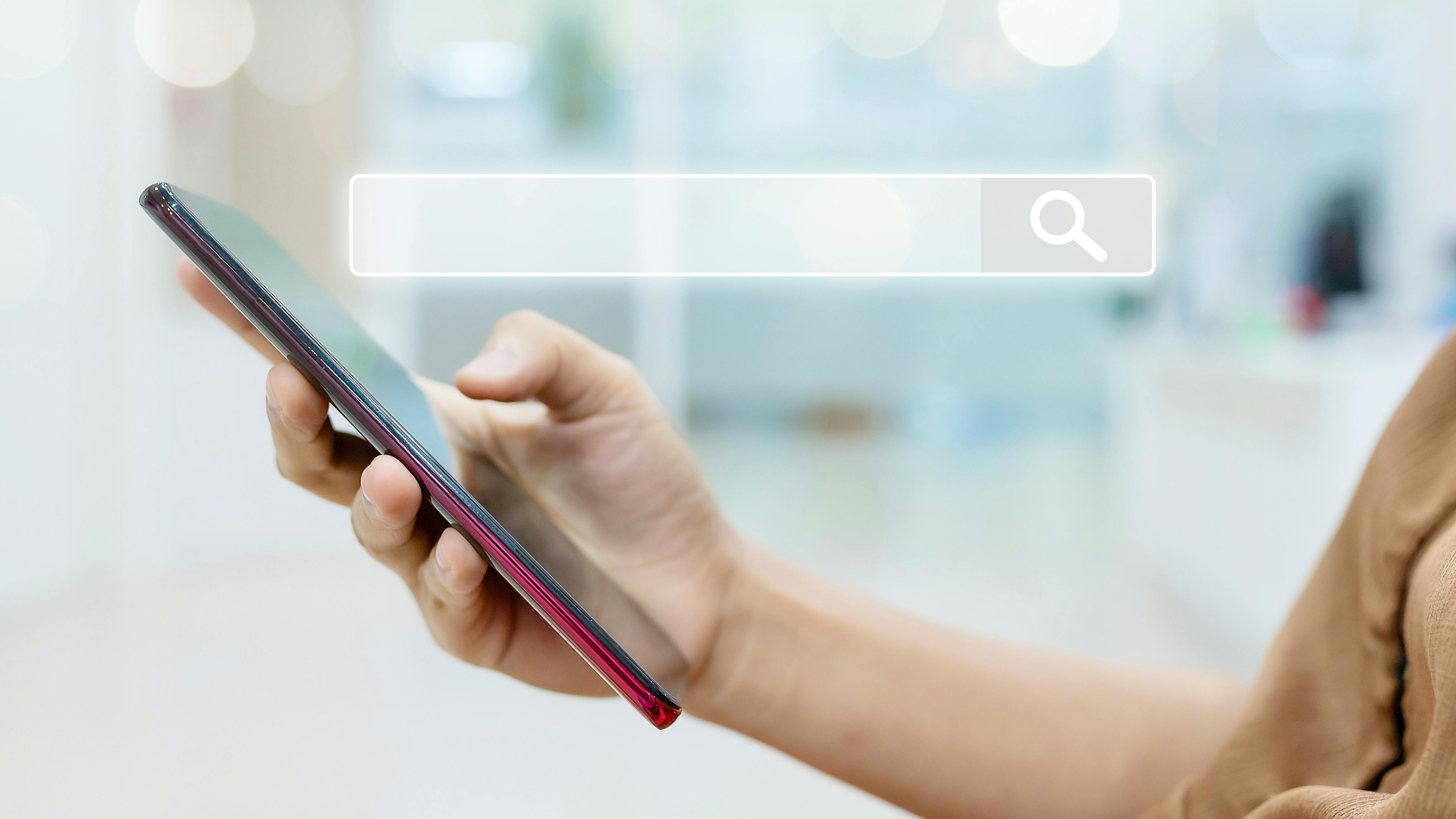 Searching for website on phone