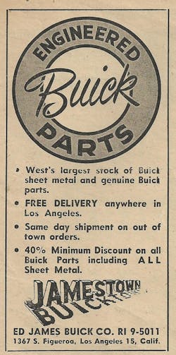 Parts ad from a local trade magazine. Note the extensive parts department hours. Parts ad from a local trade magazine. Note the extensive parts department hours.
