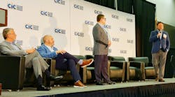 From left, Trent Tinsley, Entegral, and Brian Burbridge, Caliber Collision, listen to StoredTech's Allan Polak and Aleks Pavlinik present a simulated phishing attack. From left, Trent Tinsley, Entegral, and Brian Burbridge, Caliber Collision, listen to StoredTech's Allan Polak and Aleks Pavlinik present a simulated phishing attack.