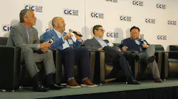 From left, Trent Tinsley, Brian Burbridge, Allan Polak and Aleks Pavlinik respond to audience questions about cybersecurity threats and mitigation during a panel at CIC on April 30 in Richmond, Virginia.