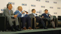 From left, Trent Tinsley, Brian Burbridge, Allan Polak and Aleks Pavlinik respond to audience questions about cybersecurity threats and mitigation during a panel at CIC on April 30 in Richmond, Virginia. From left, Trent Tinsley, Brian Burbridge, Allan Polak and Aleks Pavlinik respond to audience questions about cybersecurity threats and mitigation during a panel at CIC on April 30 in Richmond, Virginia.