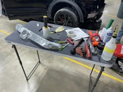 SORTING TABLES As vehicles are disassembled, Steve Trapp recommends two tables for parts to be stored: R & I and R & R. SORTING TABLES As vehicles are disassembled, Steve Trapp recommends two tables for parts to be stored: R & I and R & R.
