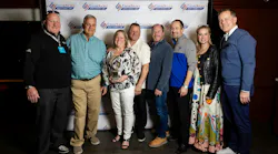 BASF Coatings presented the 2025 Jobber of the Year award to representatives from Auto Body Supplies and Paint. From left: ABSAP Regional Business Manager Matt Dennison, ABSAP General Manager Rick Hutchinson, ABSAP Vice President Laura Koss, ABSAP Business Development Manager Dave Koss, ABSAP Operations Manager Jeff Ryalls, BASF U.S. Sales Director Tim Shrewsburg, BASF Zone Manager Caroline Cooper, and Joel Johnson, vice president, Automotive Refinish Coatings at BASF.