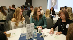 Northwood University students interact with industry professionals during the Driven by Women Automotive Roundtable at the 2024 Northwood University International Auto Show.