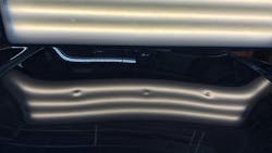 TELLING THE STORY: Proper lighting makes all the difference in showing the extent of the damage, as this 'after' photo using the BETAG LED light shows. TELLING THE STORY: Proper lighting makes all the difference in showing the extent of the damage, as this 'after' photo using the BETAG LED light shows.