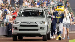 The National Auto Body Council, American Family and Gerber Collision & Glass presented a beautifully refurbished 2022 Toyota 4Runner before the start of a Milwaukee Brewers game on July 8.