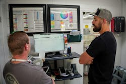 MAKING DECISIONS: Paint Team Lead Brett and Makeig. MAKING DECISIONS: Paint Team Lead Brett and Makeig.