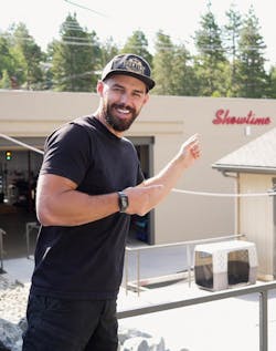 ITS SHOWTIME: Tyler Makeig outside his shop. ITS SHOWTIME: Tyler Makeig outside his shop.