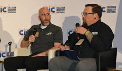 TOTAL PROCESS: Andrew Batenhorst (left), body shop manager at Pacific BMW in Glendale, Calif., and Danny Gredinberg, administrator of the Database Enhancement Gateway, discuss the importance of assisting customers understand total loss procedures. TOTAL PROCESS: Andrew Batenhorst (left), body shop manager at Pacific BMW in Glendale, Calif., and Danny Gredinberg, administrator of the Database Enhancement Gateway, discuss the importance of assisting customers understand total loss procedures.