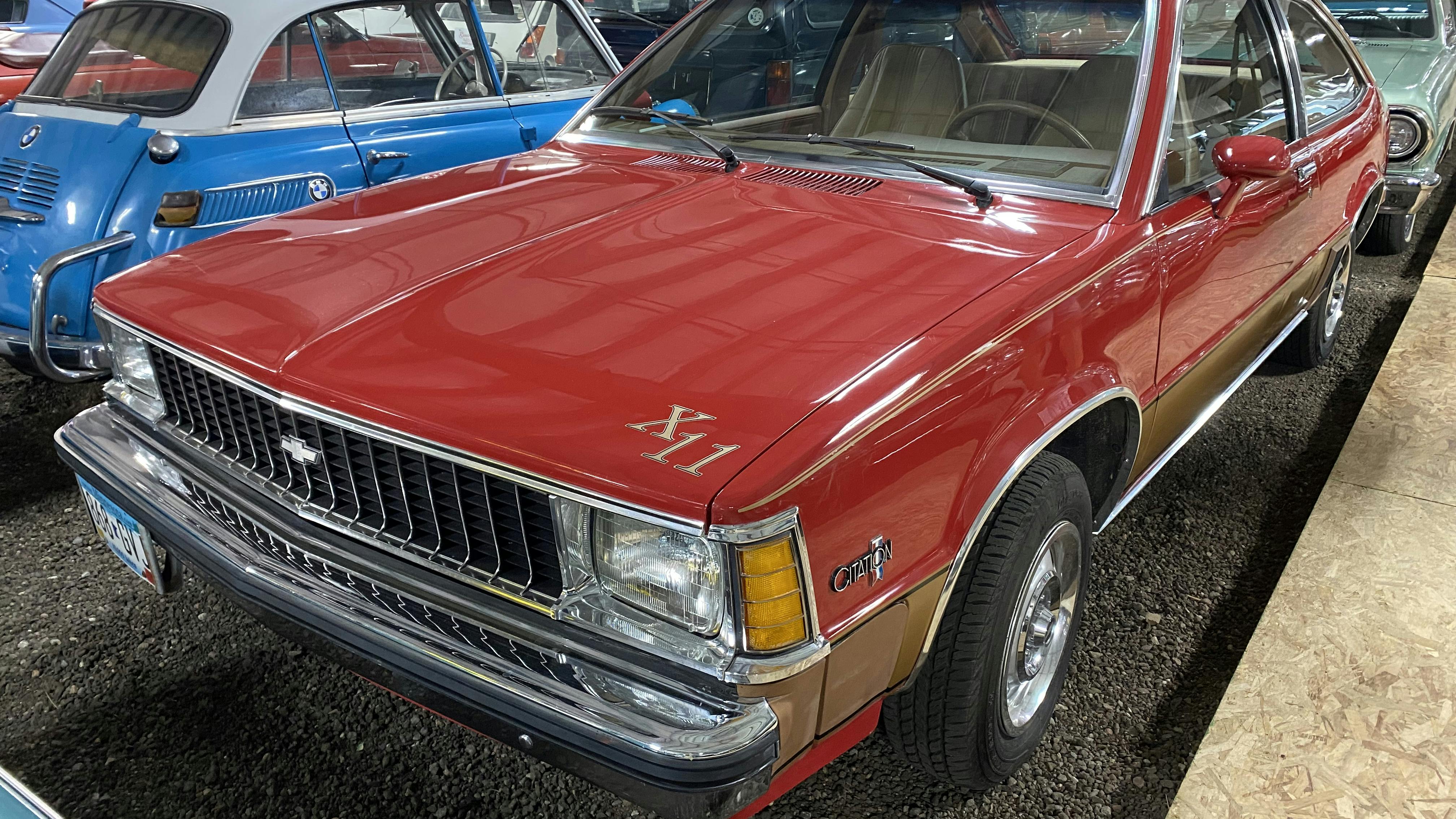 Photographed by Christopher Ziemnowicz, at the Rambler Ranch collection in Elizabeth, Colorado, this 1980 Chevrolet Citation X11 is representative of the unibody cars entering the mainstream in the 1980s.