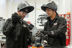 A dedicated station for destructive weld-testing should include a vise and hand tools for peeling or twisting coupons apart, along with space for documentation and photos for the estimate. A dedicated station for destructive weld-testing should include a vise and hand tools for peeling or twisting coupons apart, along with space for documentation and photos for the estimate.