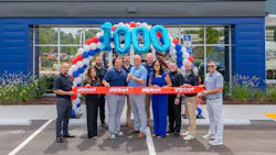 Members of Boyd Group Services Inc. celebrate 1,000 locations at Gerber Collision & Glass in Tennessee.