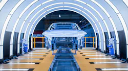 Coatings for this full aluminum car body include BASF Oxsilan thin film pretreatment, CathoGuard 800 e-coat, waterborne primer, waterborne basecoat, and a two-component clear coat.
