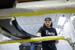 An assortment of parts stands allows you to spray parts off the cars whenever possible. An assortment of parts stands allows you to spray parts off the cars whenever possible.