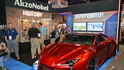 'Sikkenized' AkzoNobel customer Miller & Son Collision, in Lancaster, New York, showcased its custom build, 'Ballistic,' painted in a custom-mix Sikkens finish, while the booth displayed the paint company's historical mementos and its latest innovations.